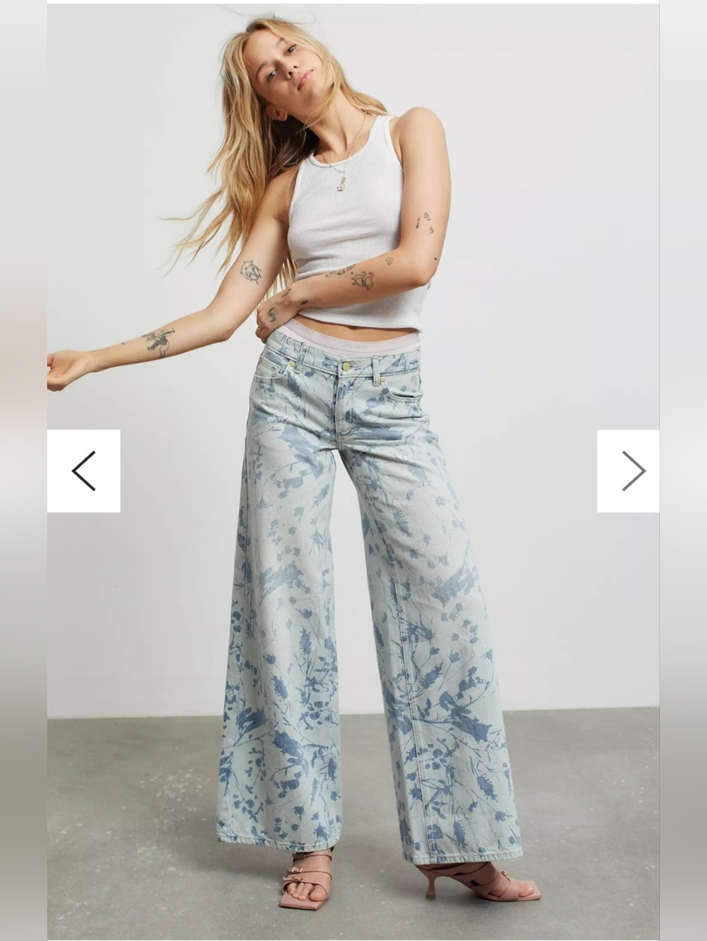 NWT BDG Low A-Wide Floral Jeans